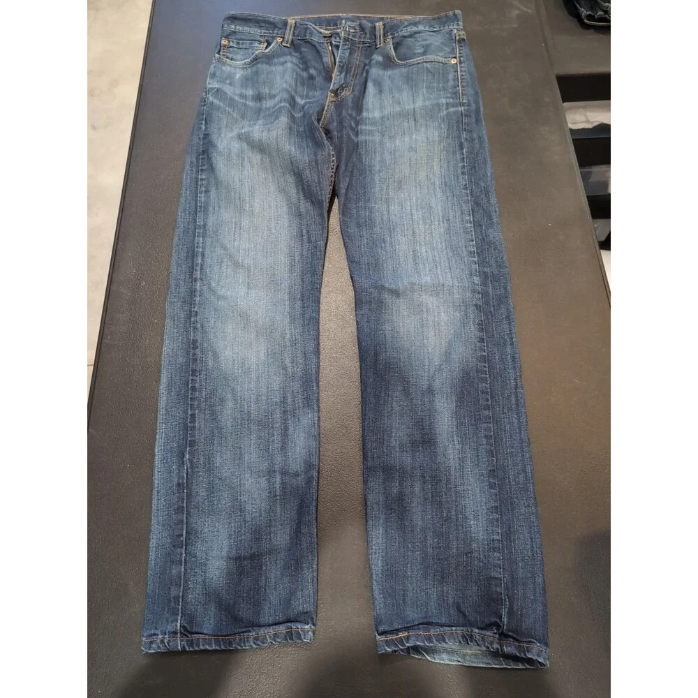 LEVI'S 505 BLUE DENIM STRAIGHT MEN'S SIZE 33 x 32   EUC